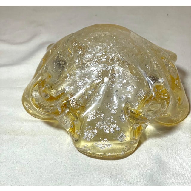 Vintage Blown Murano Venetian Art Glass Cigarette Cigar Gold Ashtray Italian For Sale - Image 10 of 10