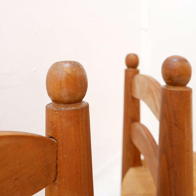 Mid-Century Modern Low Brutalist Chairs by Charles Dudouyt, 1960s, Set of 2 For Sale - Image 3 of 15