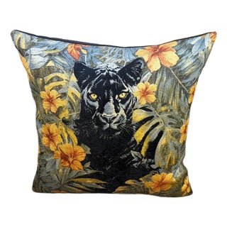 Woven Black Panther Pillow Cover For Sale
