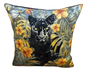 Woven Black Panther Pillow Cover