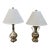 Vintage Metal Table Lamps With Lampshades - Set of 2 For Sale