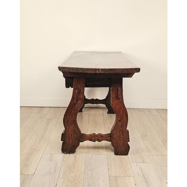 Early 18th Century Chestnut Trestle/Library Table, Italy or Spain Circa 1720 For Sale - Image 5 of 13