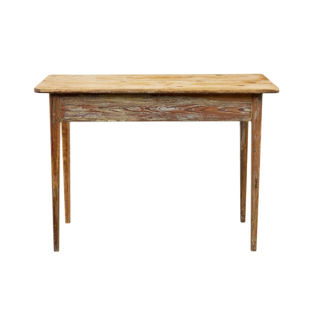 Late 19th Century Antique Swedish Scraped Pine Side Table, 1880 For Sale - Image 5 of 8