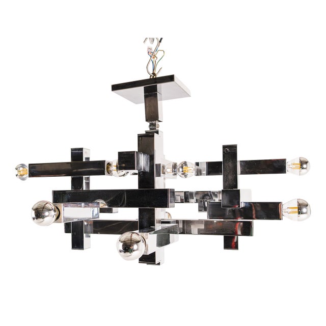 Metric Chandelier by Gaetano Sciolari, Italy, 1970s For Sale