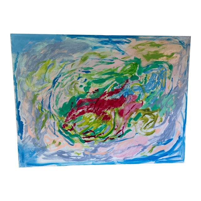 Original Acrylic Abstract Painting With Vibrant Colors on Thick Gallery Wrapped Canvas For Sale