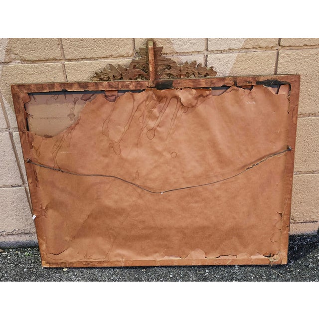 Gold Early 20th Century Italian Giltwood Ornate Frame Mirror For Sale - Image 8 of 8