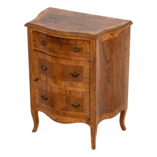 Italian Walnut Serpentine Commode For Sale