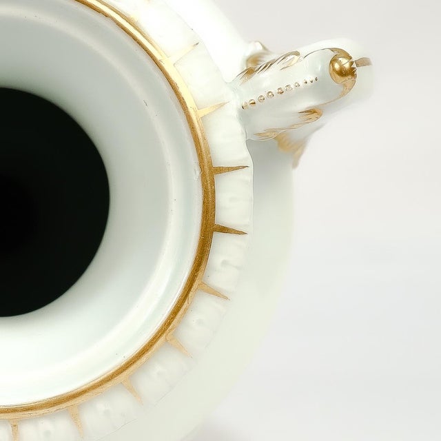 Antique Meissen Jugendstil Porcelain Covered Urn or Vase With Pansies & Violets For Sale - Image 14 of 18