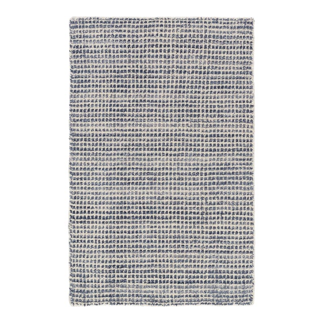 Dash & Albert by Annie Selke Homer Blue Loom Knotted Wool/Viscose Rug, 2' x 3' For Sale