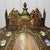 Vintage 40" Hollywood Regency Gold Slag Glass Jeweled Crown Table Lamp For Sale - Image 6 of 13
