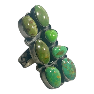 Native American Statement Ring Sterling Silver Turquoise