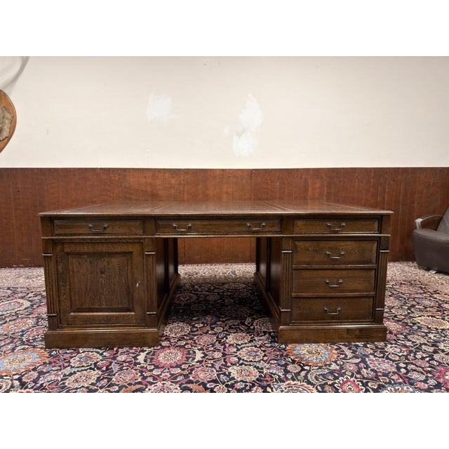 Large English Desk in Oak For Sale - Image 3 of 18