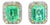 2.60 Carat Emerald Cut Emerald and Diamond Halo 18k Two Tone Gold Stud Earrings, Pair For Sale