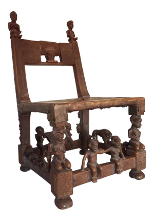 Early 20th Century Chokwe Throne Chair, Central Africa