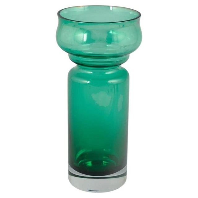 1970s Turquoise-Green Art Glass Vase by Tamara Aladin for Riihimäen Lasi, Finland, 1970s For Sale - Image 5 of 5