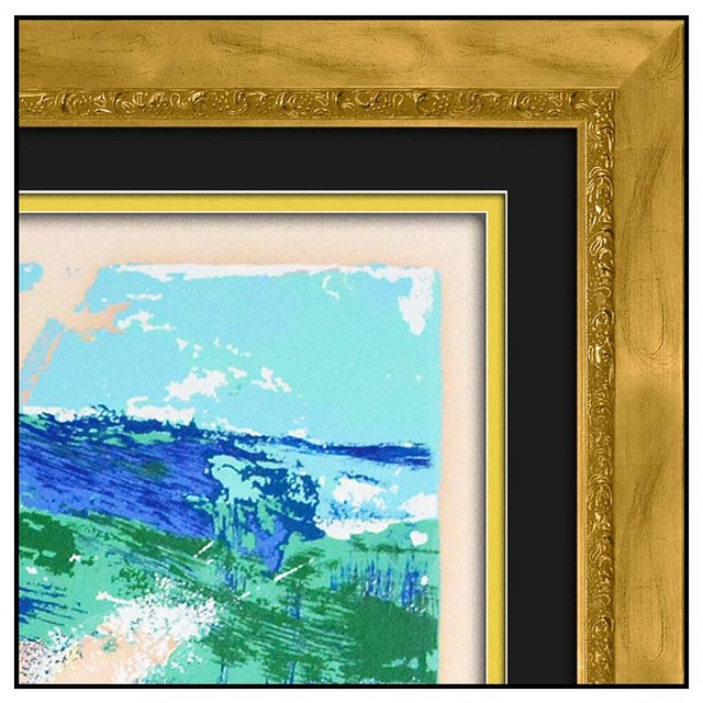 Printmaking Materials 1976 High Seas Sailing Modern Blue Serigraph LeRoy Neiman For Sale - Image 7 of 7