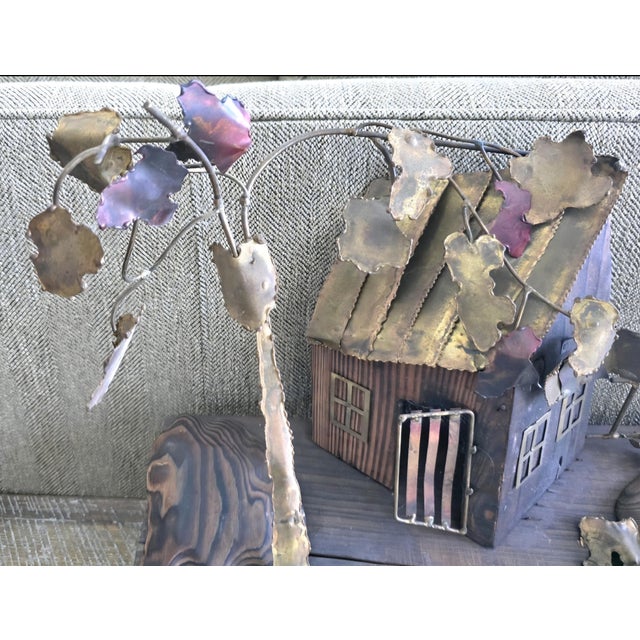 This piece is an unique and handmade. A truly one-of-a-kind. It is depicting a rustic, charming farm or village setting....