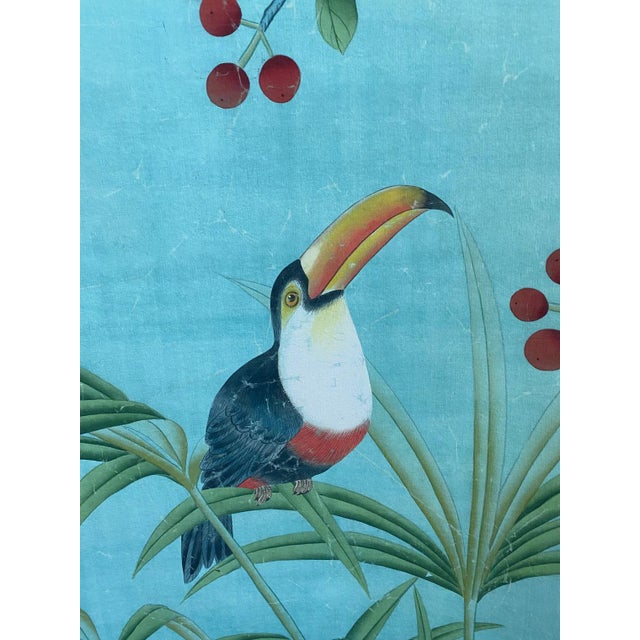 Art Deco W24”*h53“/Panel, Amazonia Triptych, Wall Artwork, Painting , No Frame, Tea Wallpaper For Sale - Image 3 of 8