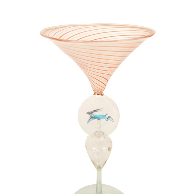 1920s Antique Set 3 Handblown Martini Glasses Animals Bimini Werkstätte Austria 1925 For Sale - Image 5 of 15