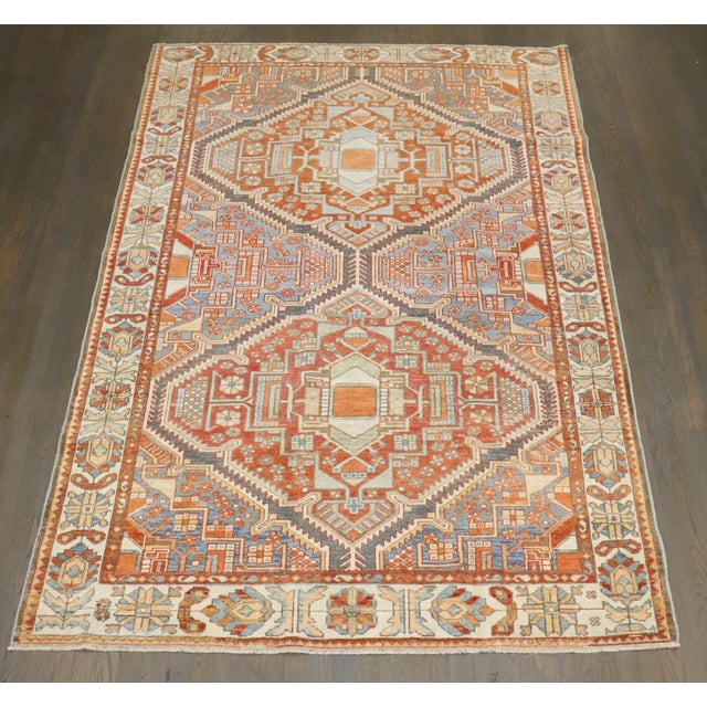 Early 20th Century Double Medallion Persian Bakhtiari Rug no. j5154 For Sale - Image 5 of 7