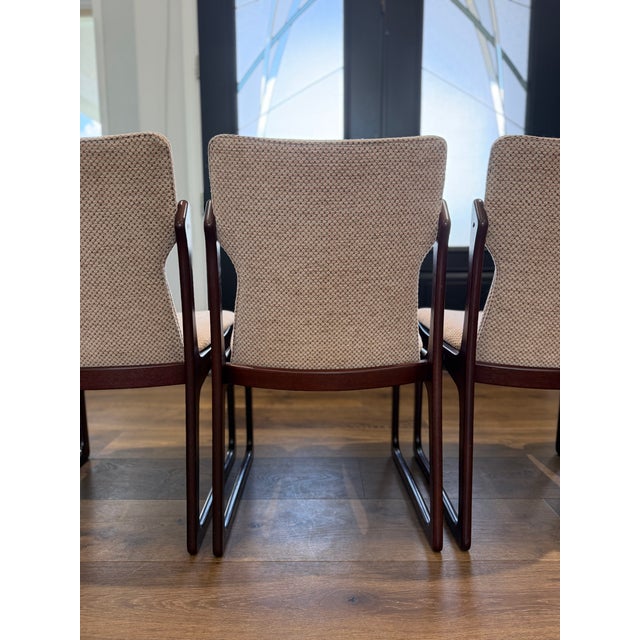 Set of Four Danish Modern Sculptural Rosewood Cantilever Dining Chairs, Denmark, C. 1970 For Sale - Image 13 of 16