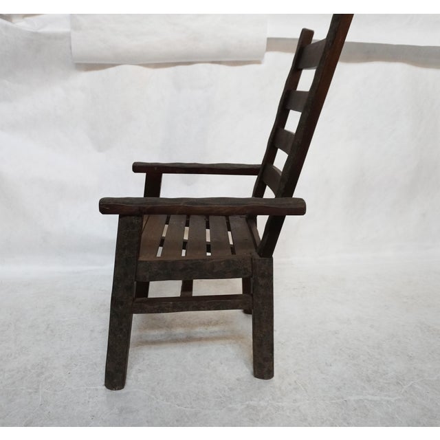 Mid 20th Century Mid 20th Century Reed Brothers Barkwood Ladder Back Chair For Sale - Image 5 of 11