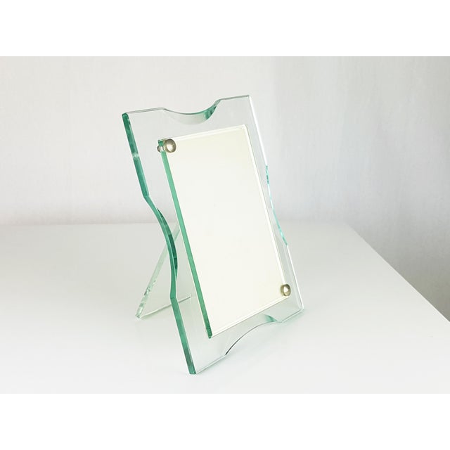 Vintage picture frame made from metal, cut and ground glass. Very good condition: small chippings at the base; metal...