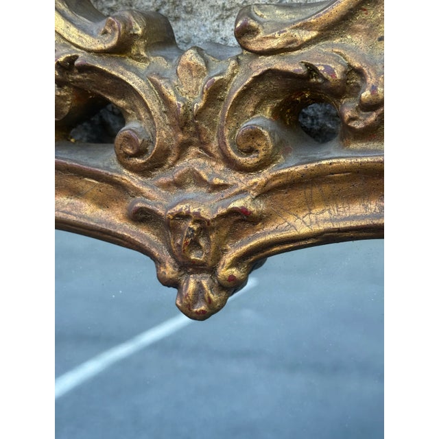 1990s Vintage Gilded French Baroque Carved Wall Mirror For Sale - Image 5 of 10