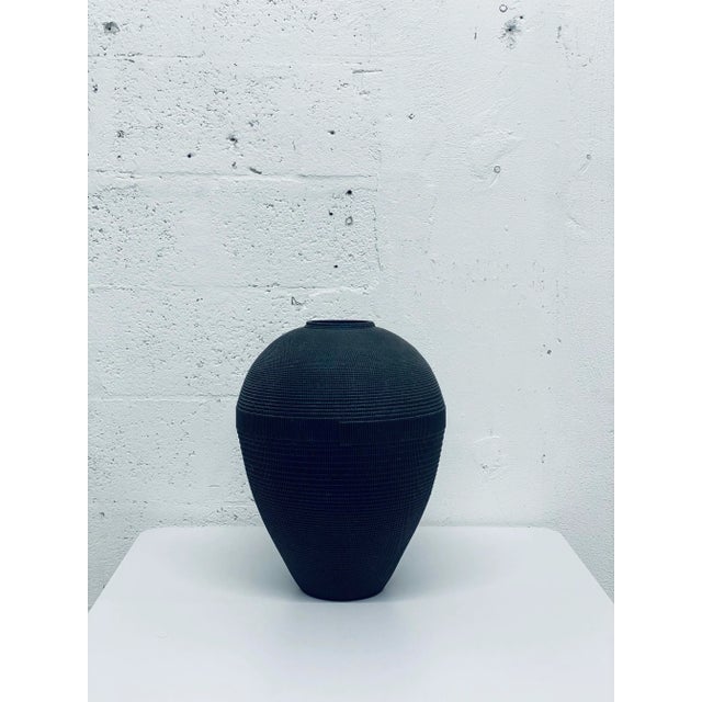 Black Postmodern Black Corrugated Cardboard Vase by Flute, Chicago For Sale - Image 8 of 13