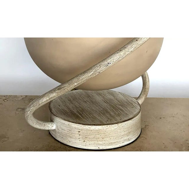 Postmodern Ceramic/Metal Floating Sphere Table Lamps - a Pair For Sale - Image 4 of 10