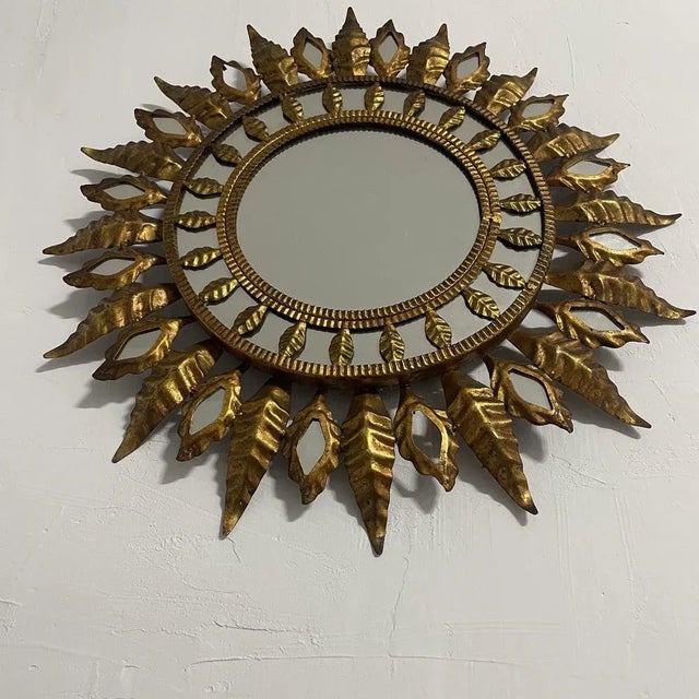 Wrought Iron Sun Mirror, 1960 For Sale - Image 6 of 8