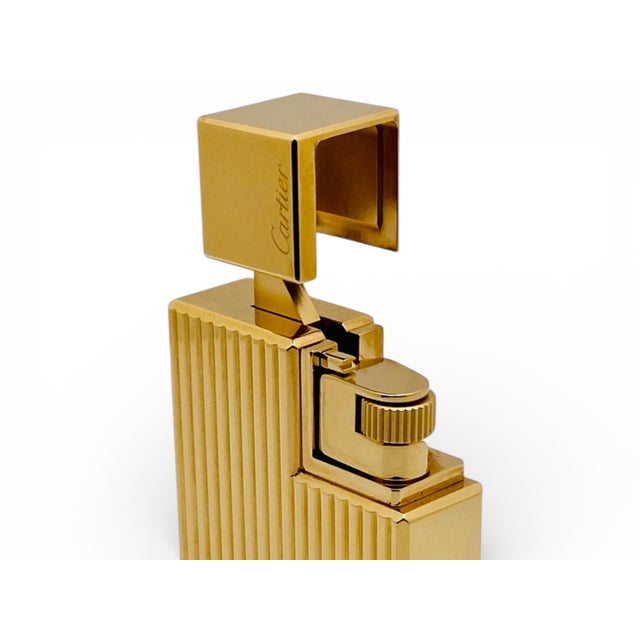 Gold Gold-Plated Pocket Lighter with Engine-Turned Decoration from Cartier For Sale - Image 8 of 16