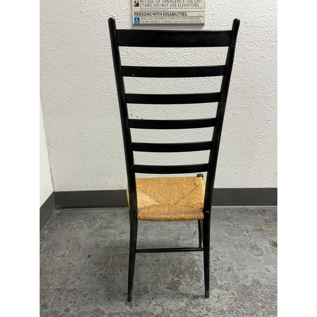 Gio Ponti Style Italian Ladder Back Dining Chairs, Vintage Set of Six For Sale In San Francisco - Image 6 of 12