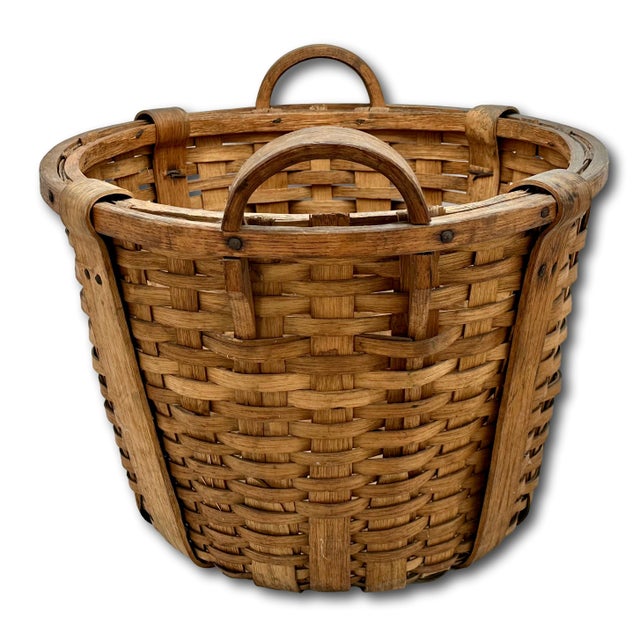 This Really is a Outstanding Example of an Authentic American Primitive - Maine Apple Farm Harvest Basket. LARGE SIZE...
