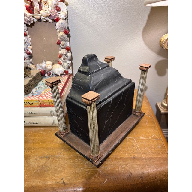 An Unusual Memento Mori Handcarved and Painted Shrine With Skull and Bones For Sale - Image 10 of 10