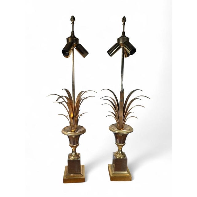 French Pineapple Lamps from Maison Jansen, 1970s, Set of 2 For Sale - Image 9 of 17