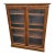Late 20th Century Traditional-Style Walnut Wood 2 Glass Door Bookcase or Display Cabinet For Sale