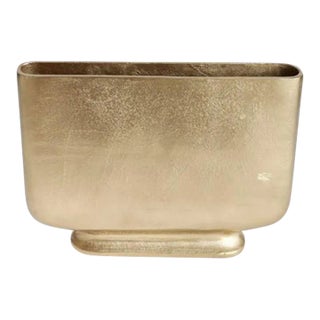 Large Gold Pendleton Metal Vase For Sale