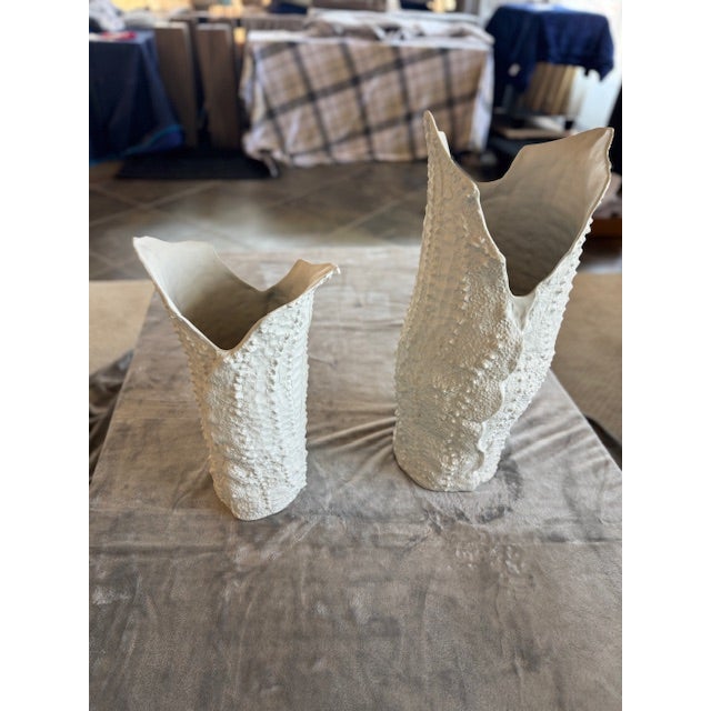 Global Views Crocodile Vase Matte White For Sale - Image 4 of 7