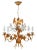 Mid-Century 5-Light Gilt Leaf & White Blossom Chandelier by Hans Kögl, 1970s For Sale