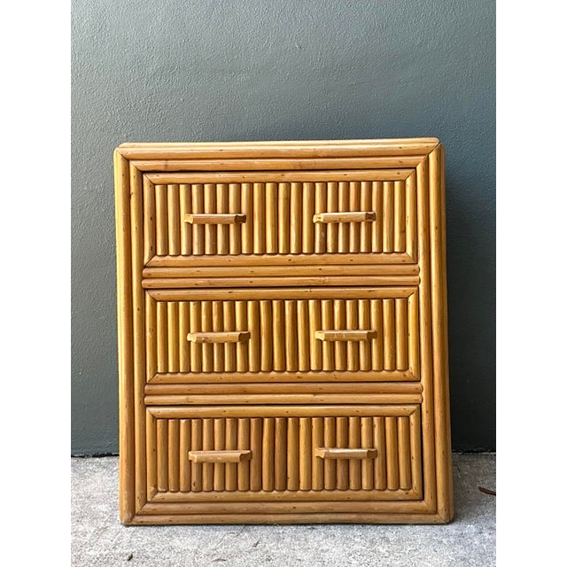 Wood Vintage Stacked Rattan Chest of Drawers For Sale - Image 7 of 12