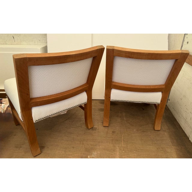 Wood Teak Outdoor Shin Toaster Chair by Lee Industries, Pair For Sale - Image 7 of 12