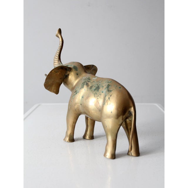 Mid-Century Modern Vintage Brass Elephant For Sale - Image 3 of 11