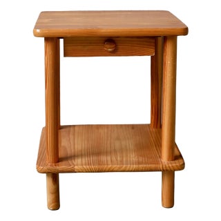 Vintage Scandinavian Bedside Table in Pine, 1970s For Sale