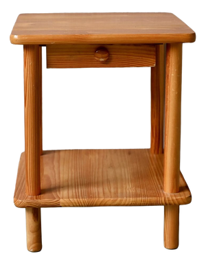Vintage Scandinavian Bedside Table in Pine, 1970s