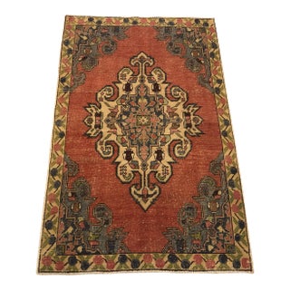 Traditional Handmade Distressed Rug- 4′3″ × 7′ For Sale