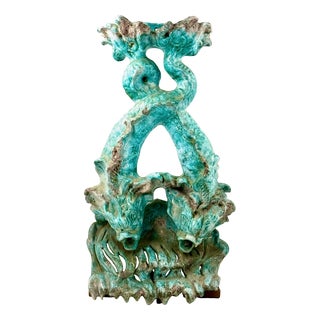 Ceramic Fountain with Dolphins, 1950s For Sale