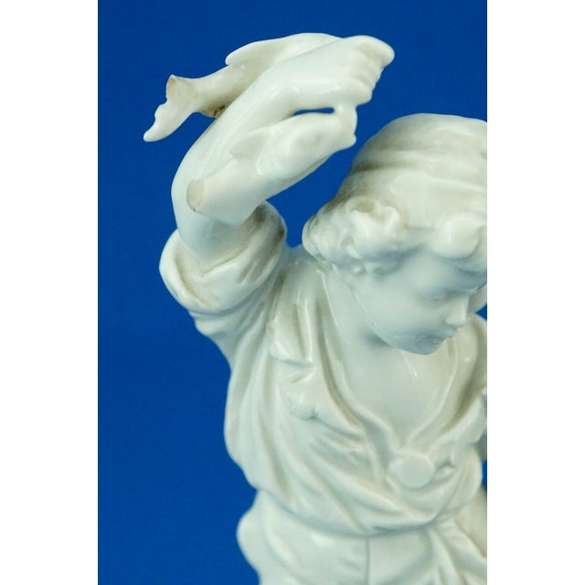 Antique young fisherman figurine in white porcelain from Ginori Doccia, early 19th For Sale - Image 15 of 18