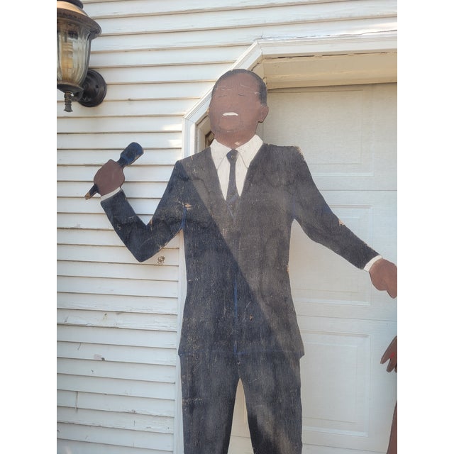 Mid-Century Modern Vintage 1960's 7-Foot Tall Hand Painted Plywood Cutouts - Ike & Tina Turner Revue For Sale - Image 3 of 18