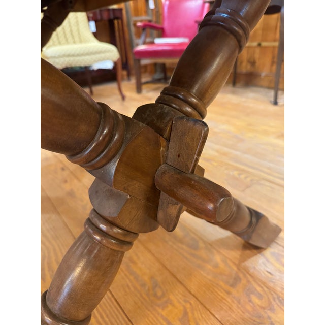 J.B. Van Sciver Company Vintage Trestle Refectory Dining Table With 2 Leaves For Sale - Image 4 of 12